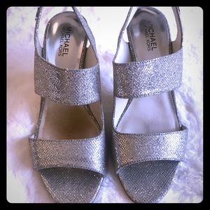 Michael Kors Silver Glitter heels